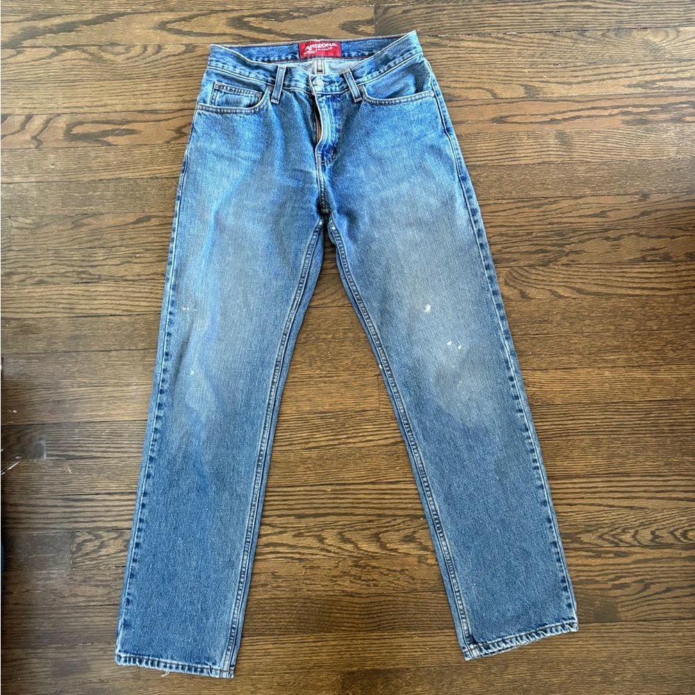 Arizona Jean Company Straight Fit Blue Jeans with Red Waist Label